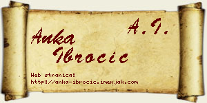 Anka Ibročić vizit kartica